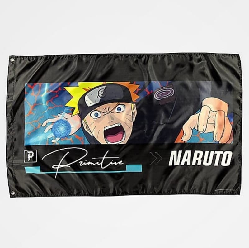 Primitive x Anime Naruto Combat Black Banner Flag Anime Land Q8