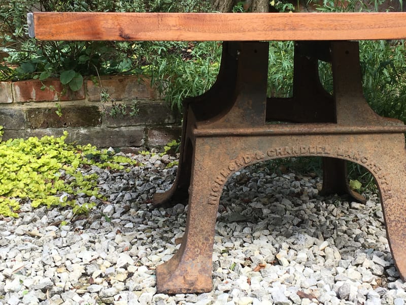 Large oak dining table iron mountain designs