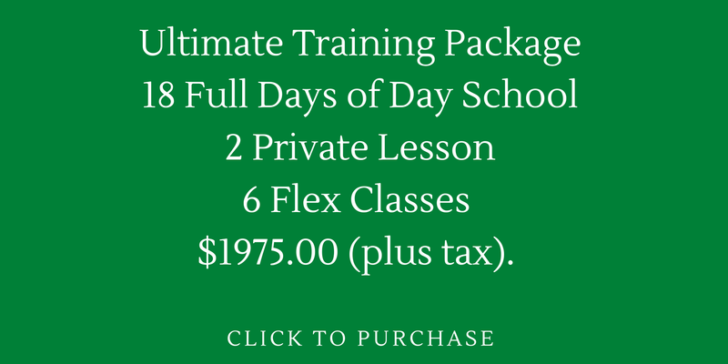 Ultimate Training Package - 18 Full Days of Day School, 2 Private Lesson & 6 Flex Classes
