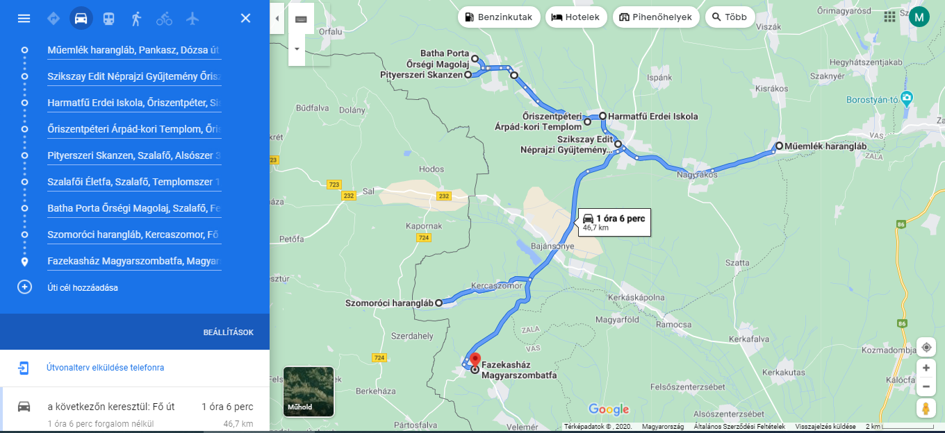 Kedvenc túraútvonal 1. szakasz : Pankasz-Őriszentpéter-Szalafő-Pityerszer-Kercaszomor (46,7 km, 1óra 6 perc)