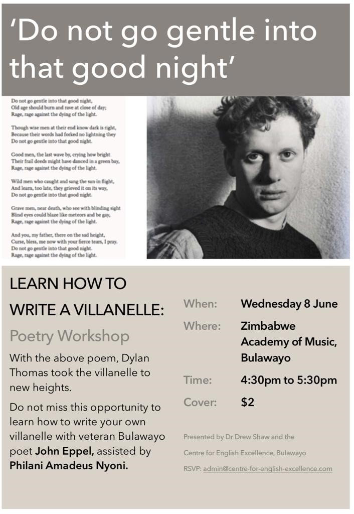 Learn how to write a villanelle - a poetry workshop