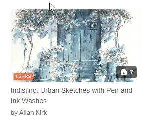 Indistinct Urban Sketches with Pen and Ink Washes by Allan Kirk