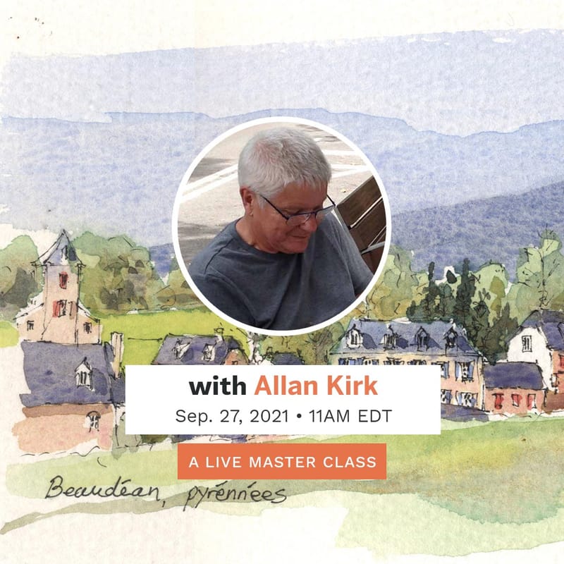 Masterclass - Carefree Watercolour Landscape - Allan Kirk - artist and