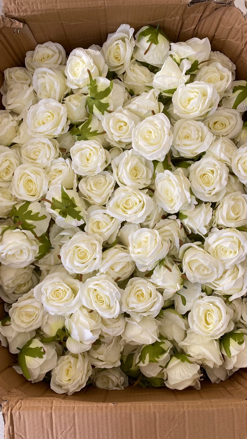 Rose V1 white 50 pcs Artificial Flowers Keighley UK