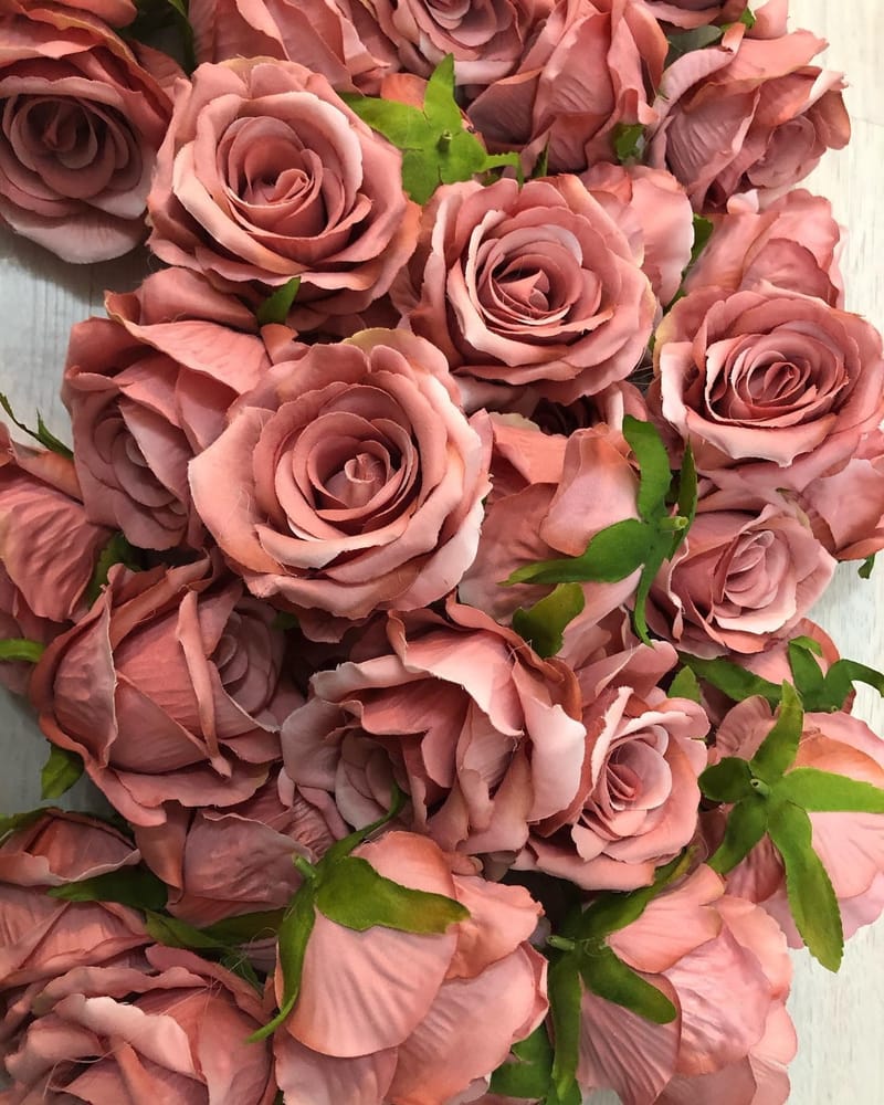 Velvet Rose Blush / Coral (Grade B) 50 pcs Artificial Flowers