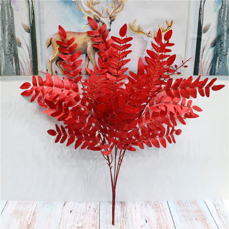 5 x ACACIA BRANCH RED Artificial Flowers Keighley UK