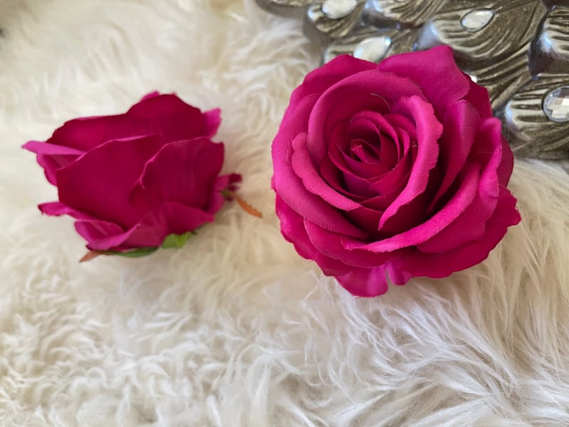 Rose Velvet Grade B ( hot Pink ) ARTIFICIAL FLOWERS KEIGHLEY UK