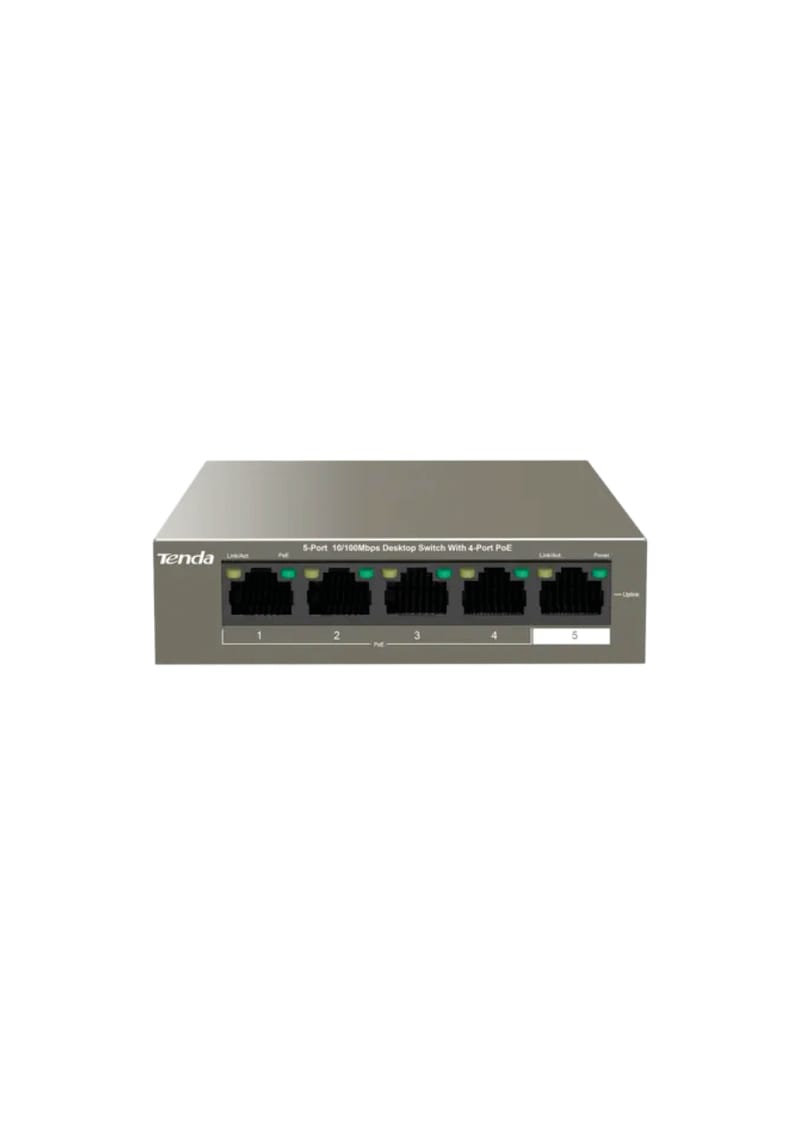 Tenda Tef1105p 5 Port 100mbps 63w Poe Ethernet Switch - 05 Fire 