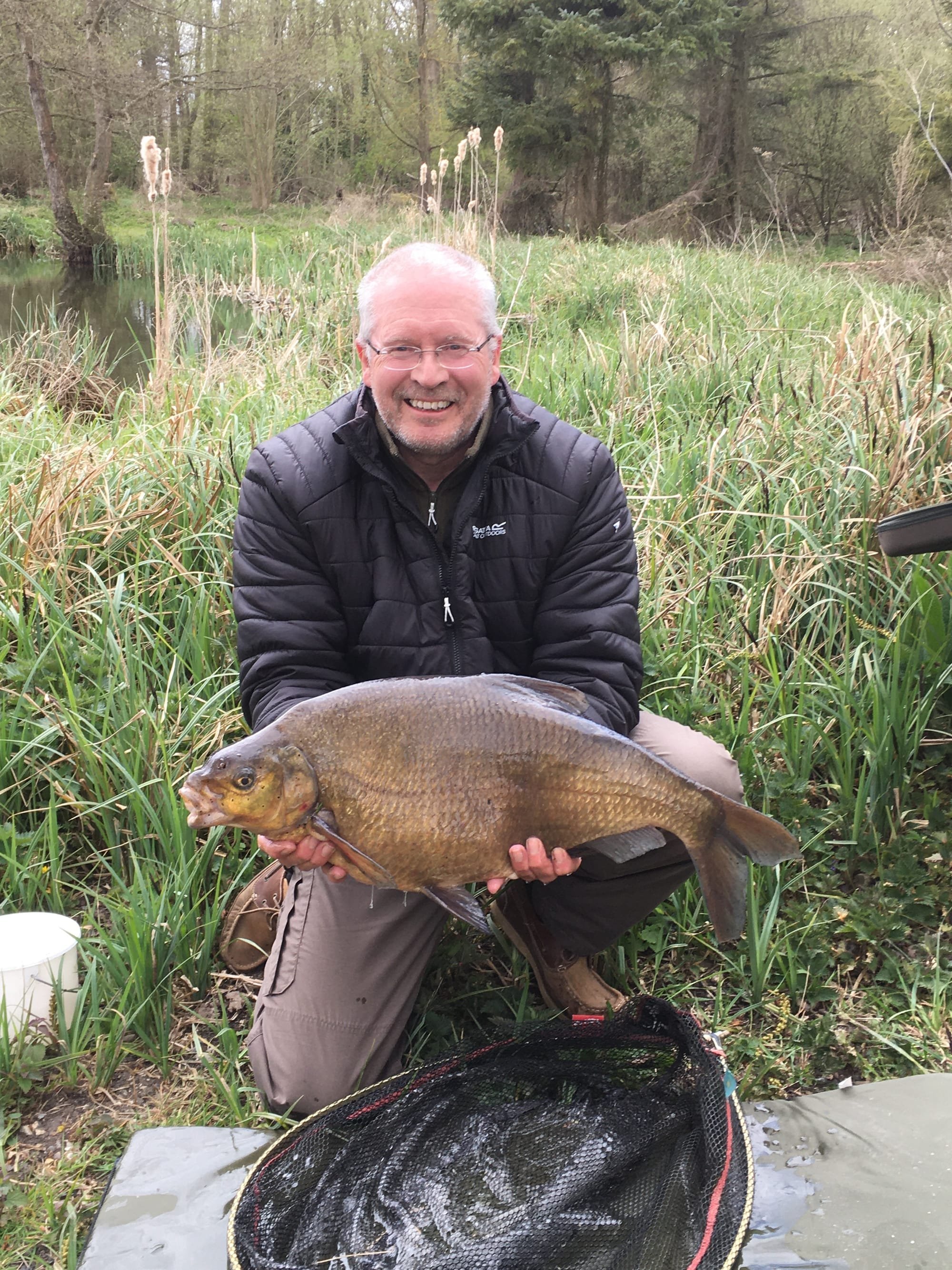 Rob with his  superb 12lb 4oz Bream at Langham
