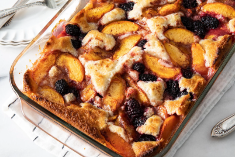 Peach and Blackberry Cobbler