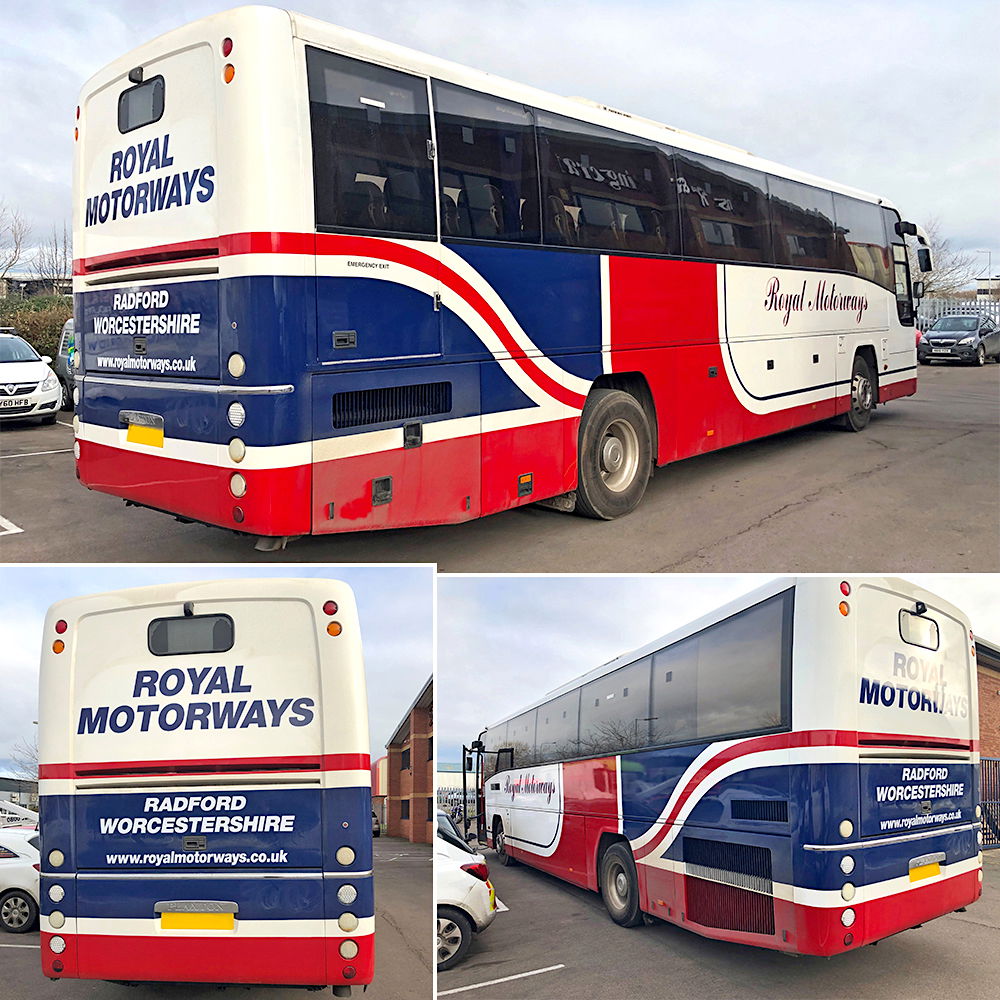 Royal Motorways Coaches. Signs 'R' Us Ltd