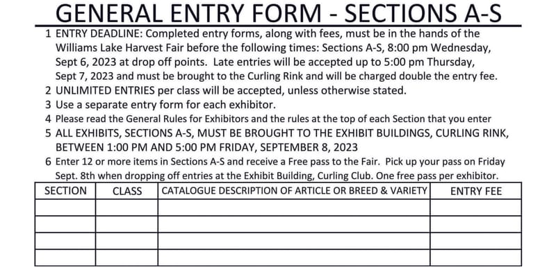 General Entry Form