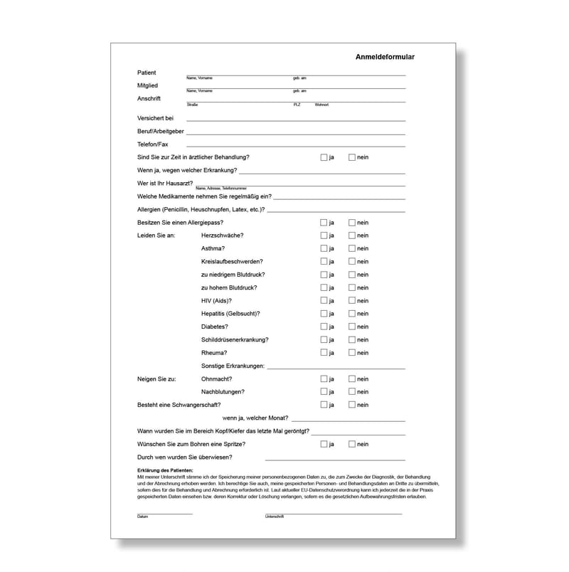Anmeldeformular