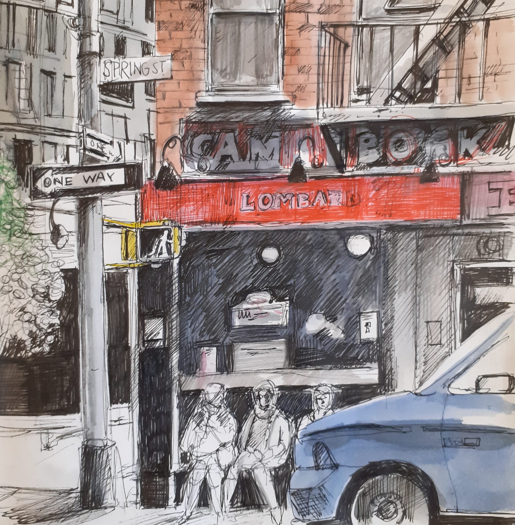 Greenwich Village, New York pen and wash 2019