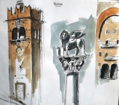 Verona pen and wash, 2012