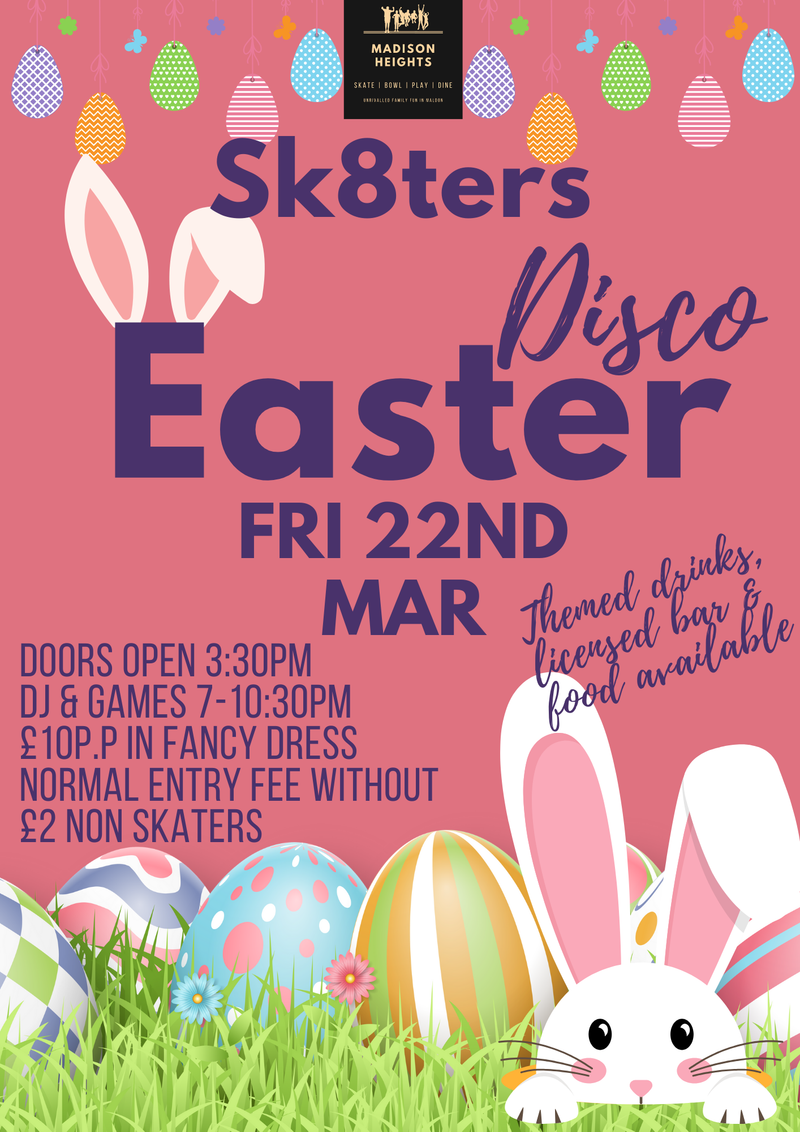 Easter Themed Night Disco At Sk8ters at Madison Heights