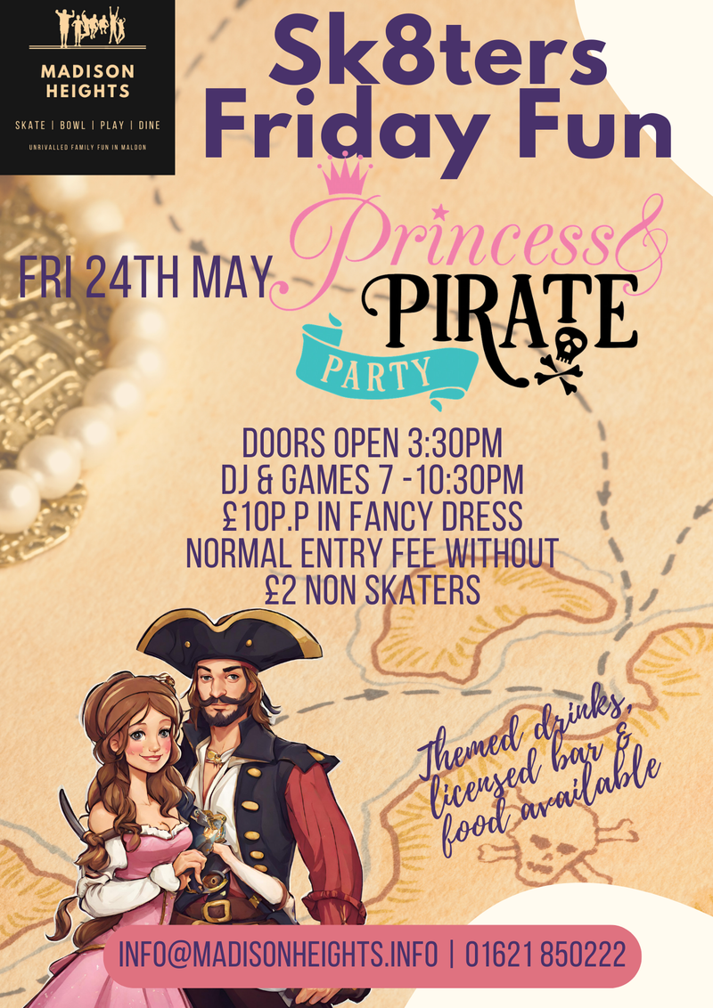 Pirates & Princesses Themed Night Disco At Sk8ters at Madison Heights