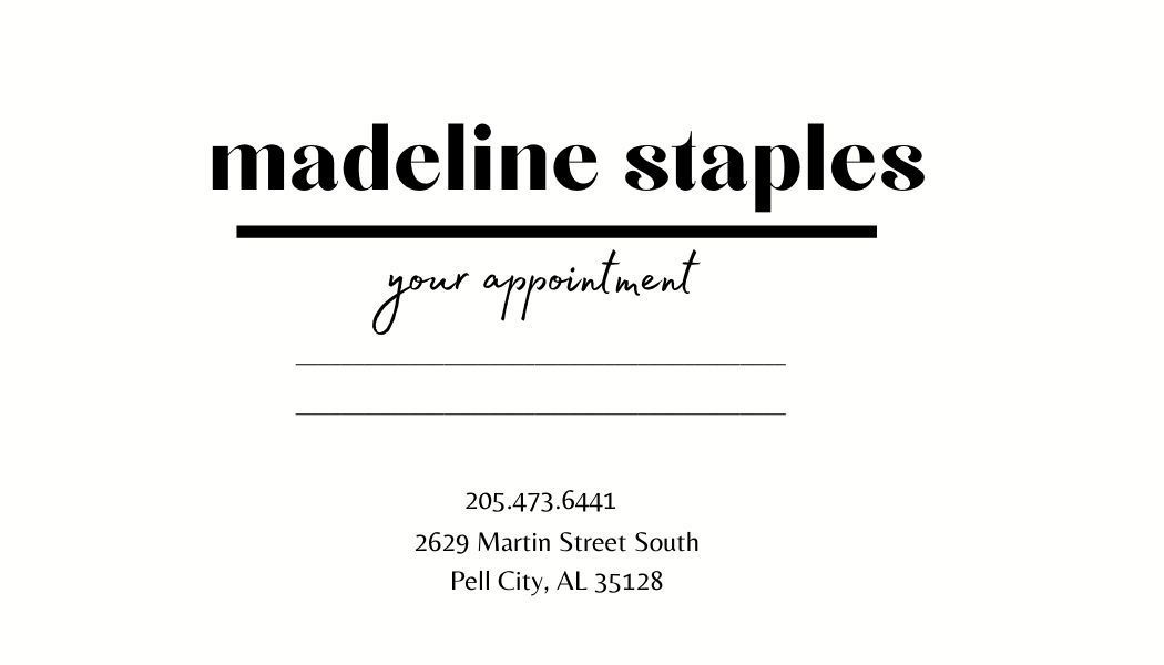 Appointment Reminder Card