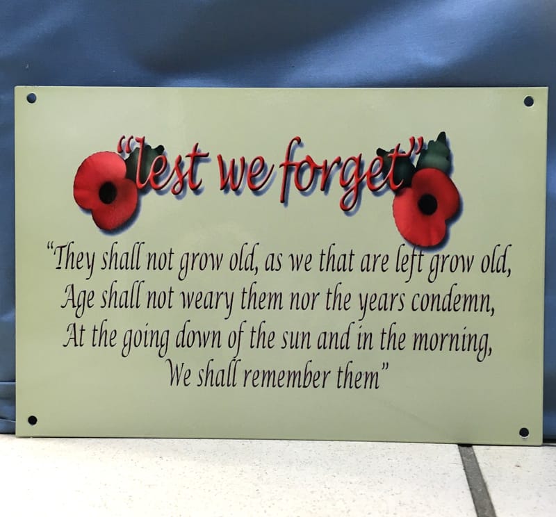 Lest We Forget Steel Sign - Haus of Elliott &amp; Lucias Accessories