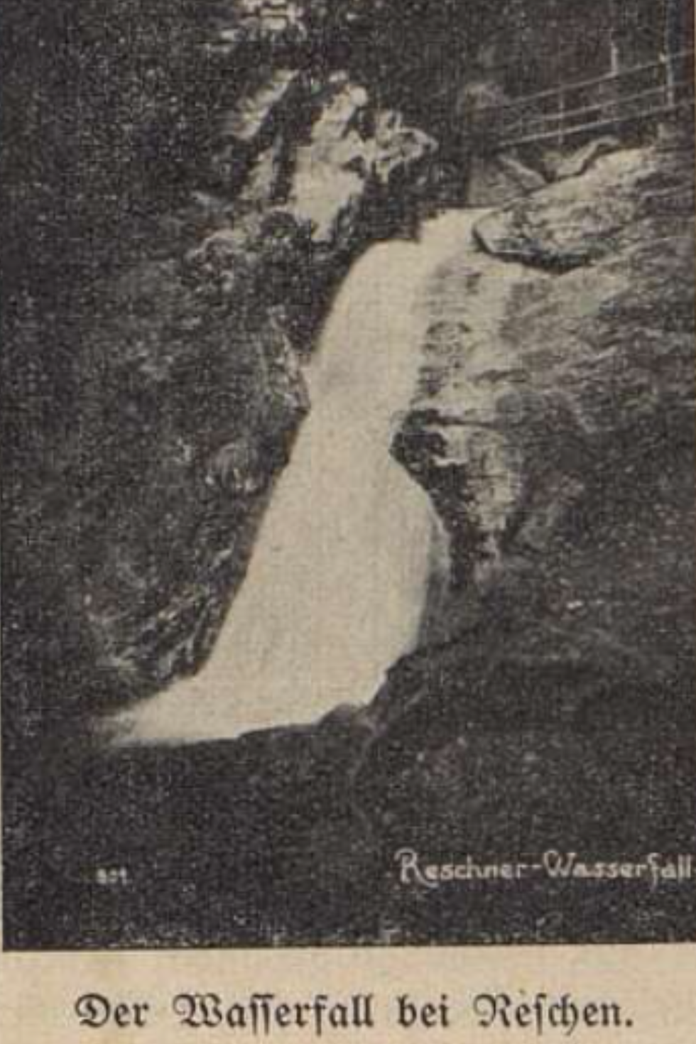 Der Reiterfelsen beim Reschener Wasserfall