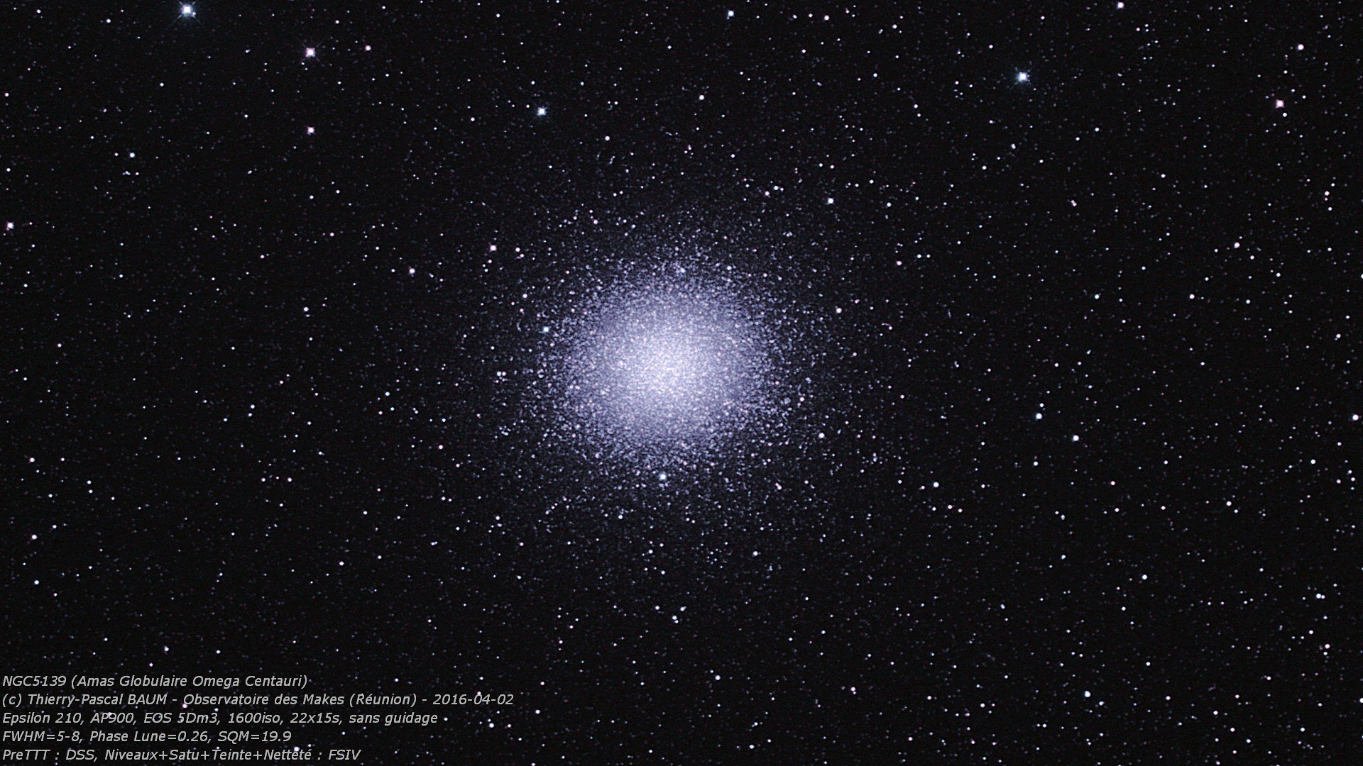 NGC 5139 - amas du Centaure - crédit : TPB