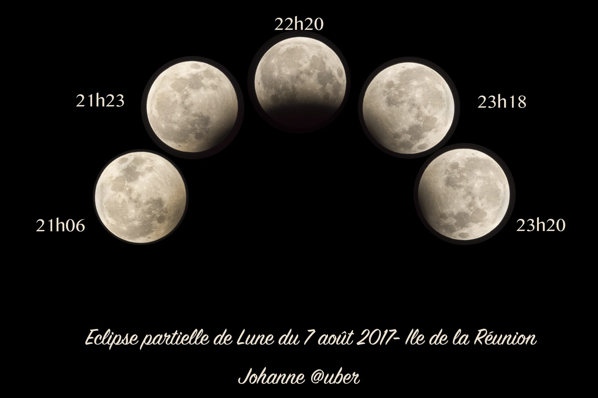 Eclipse partielle de Lune - crédit Johanne Aubert