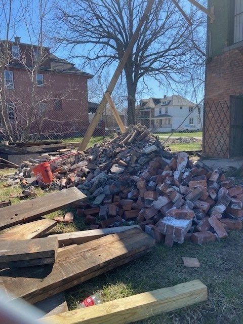 Exterior view  - Behind the building, +100 year old bricks from the basement wall