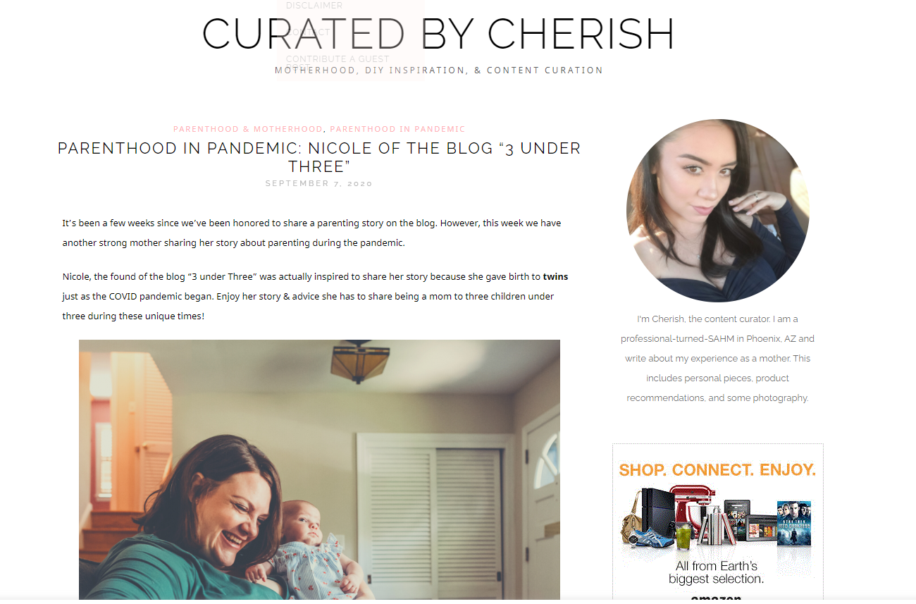 Guest Post at Curated by Cherish