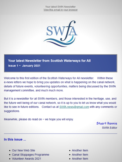 SWfA News Letter image