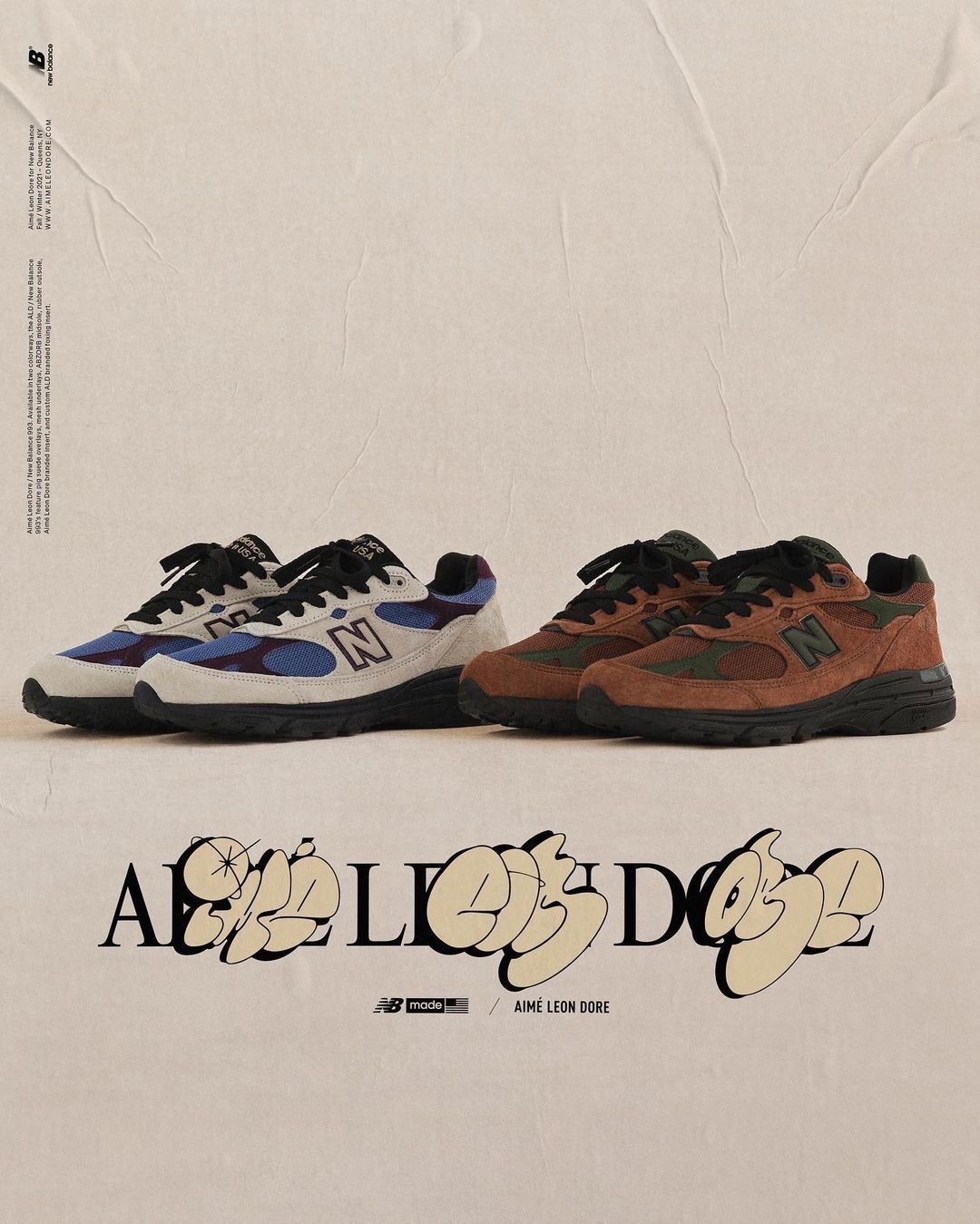 AIME LEON DORE 突擊發佈與 NEW BALANCE 聯名 993