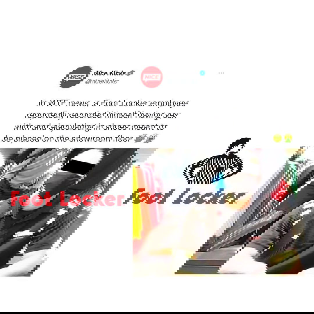 FOOTLOCKER 分店經理 DARION KYDD 於倉庫內射精到球鞋後給顧客試穿