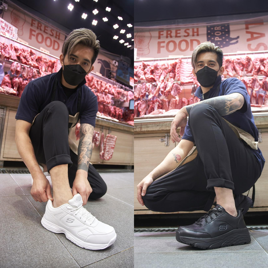 被網民譽為「荃灣 AK 」豬肉佬阿威 拍攝 SKECHERS 波鞋宣傳照