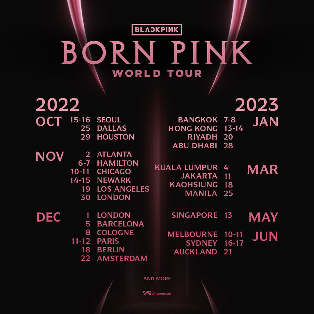 BLACKPINK 世界巡迴演唱會《BORN PINK》將於 2023年 1 月 13 及 14 日登陸香港 𝗚 𝗠𝗮𝗴𝗮𝘇𝗶𝗻𝗲 潮流生活總站💡