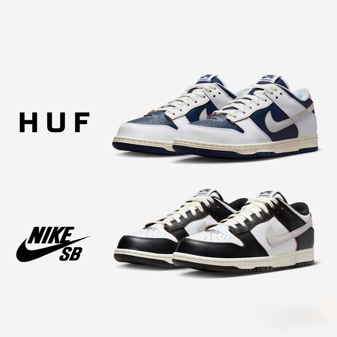 NIKE SB x HUF 20 週年限定 SB DUNK LOW “NYC” & “SF” 官方高清細節圖