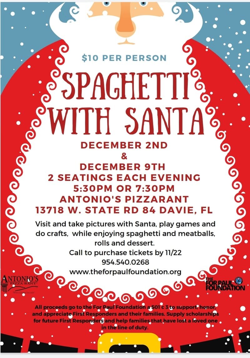 Spaghetti with Santa December 9th @7:30 - Copy