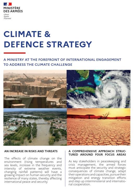 French Ministry of the Armed Forces adopts a Climate & Defense strategy