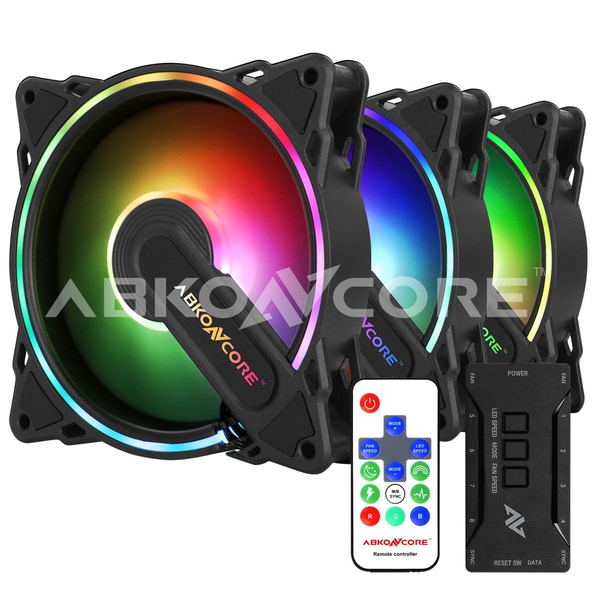 ABKONCORE  HR120 SPECTRUM SYNC 3in1 Fans