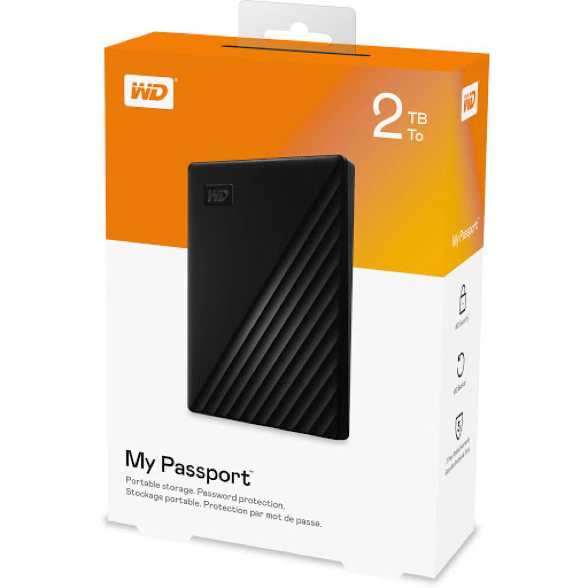 WD 2TB My Passport Portable External Hard DriveBacked UpLocked Down