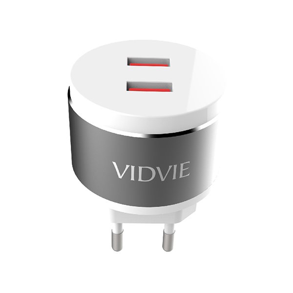 VIDVIE PLE 211 DUAL USB WALL CHARGER WITH USB CABLE (FAST CHARGER)