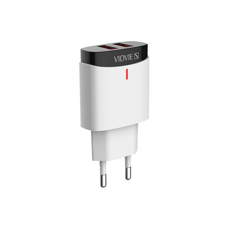 VIDVIE CE08 WALL CHARGER Fast charger DUAL USB WITH USB CABLE