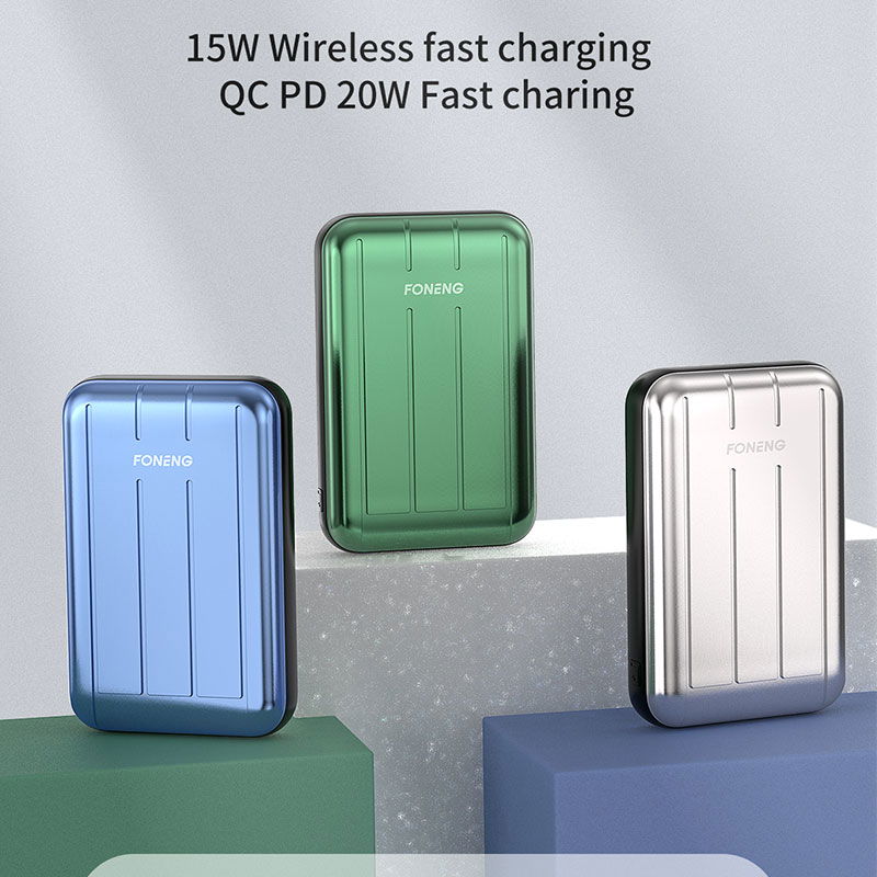 FONENG Q28 Magnetic Wireless Charging QC Fast Charging Power Bank 5000mAh