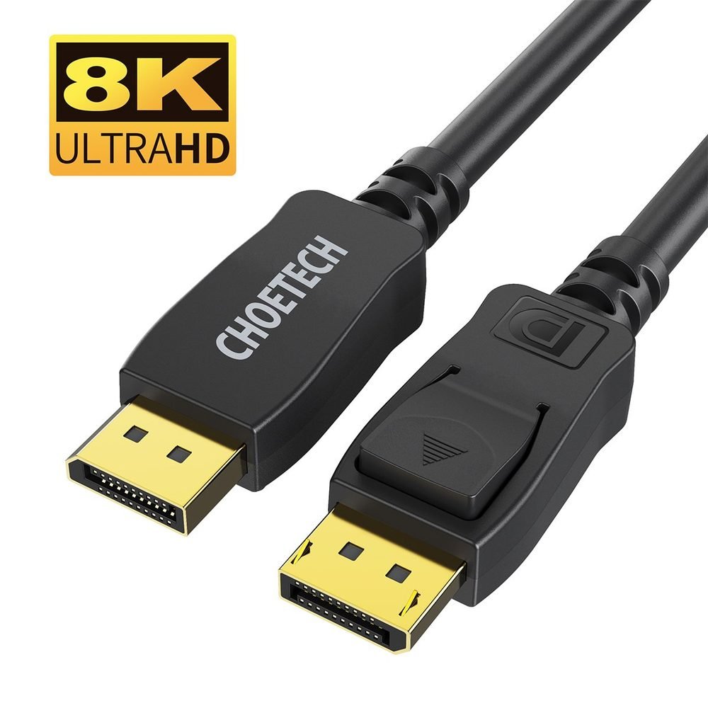 CHOETECH XDD01 8K DisplayPort Cable, Displayport To Displayport Cable 6.6ft/2M With 8K 60Hz Resolution