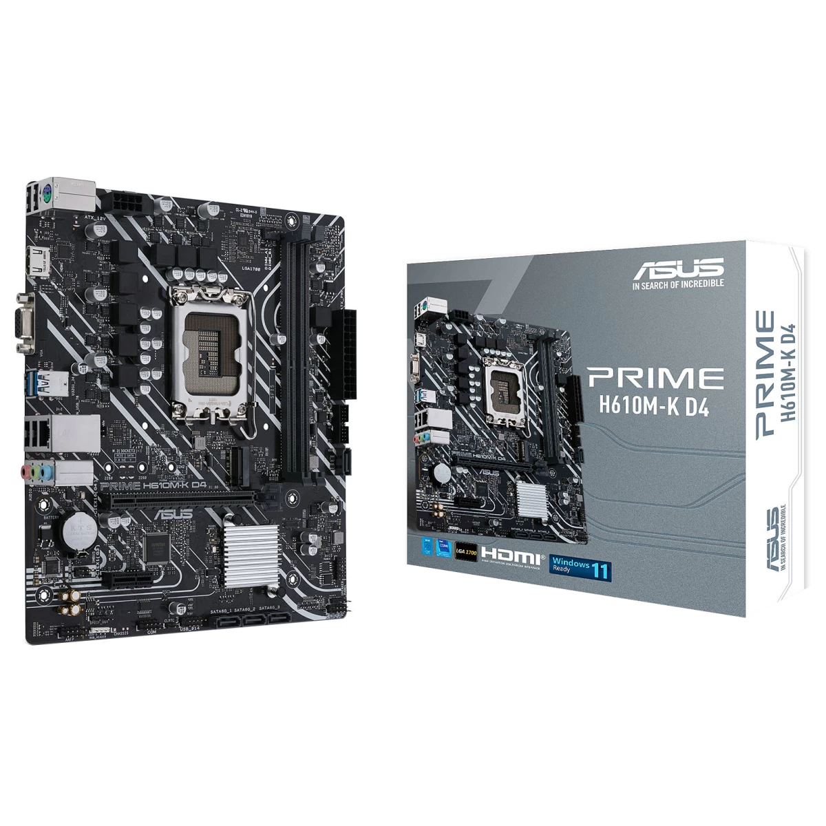 Asus Prime H610M-K D4 Intel LGA 1700 Micro ATX DDR4 Motherboard