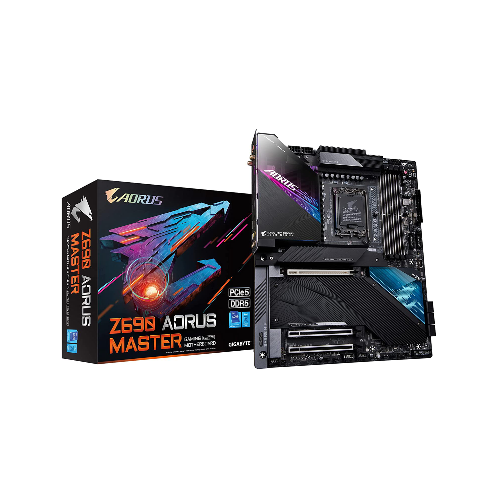 GIGABYTE Z690 AORUS MASTER (LGA 1700/ Intel Z690/ ATX/ DDR5/ Quad M.2/ PCIe 5.0/ USB 3.2 Gen2X2 Type-C/ Intel WiFi 6E/ AQUANTIA 10GbE LAN/ Intel Thunderbolt 4/ Gaming Motherboard)