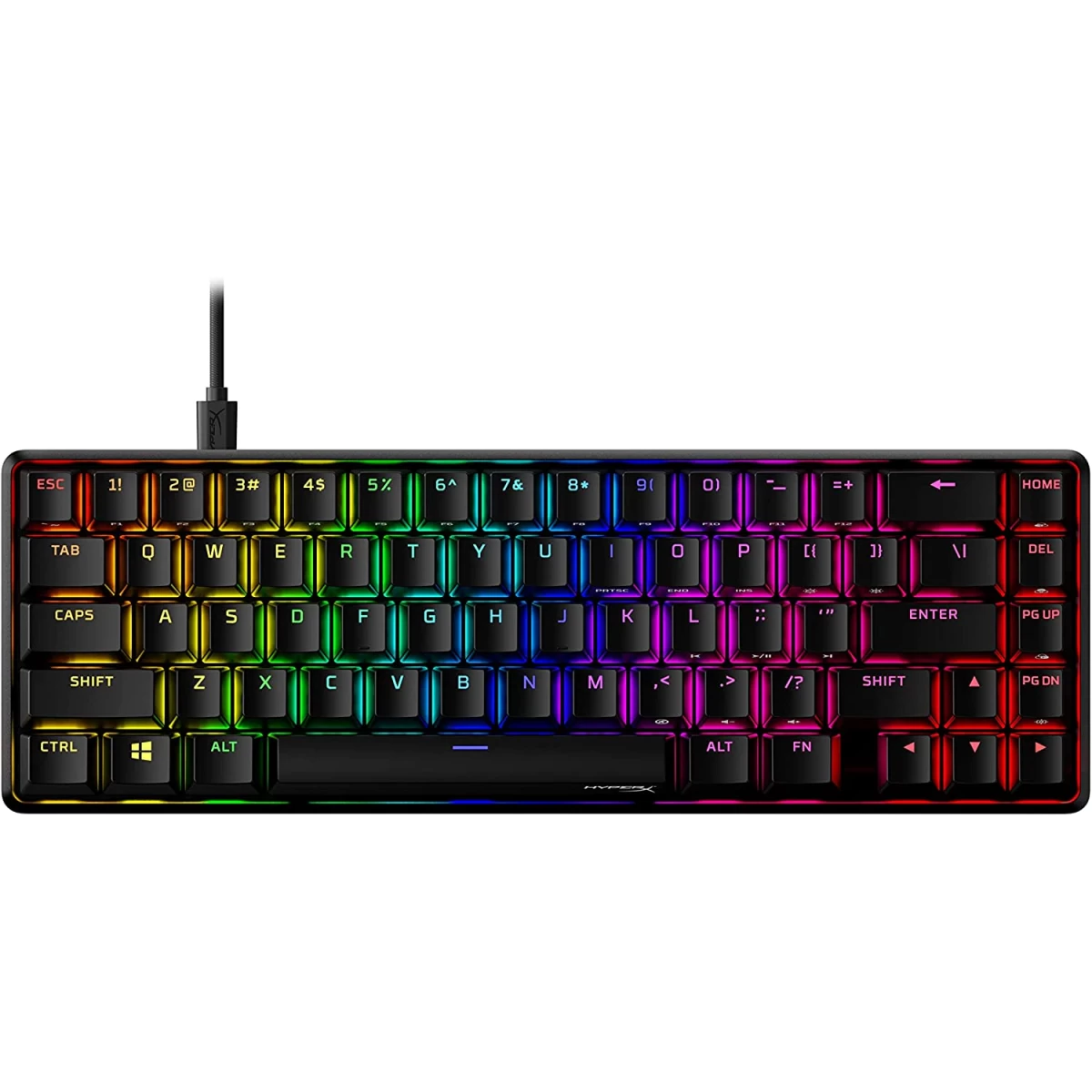 HyperX Alloy Origins 65 Mechanical Gaming Keyboard Compact 65% Form Factor Linear Red Switch Double Shot PBT KeycapsCompact 65% form factorAircraft-grade aluminum bodyDouble shot PBT keycapsHyperX Mechanical switchesRGB backlit keysCustomize with HyperX N