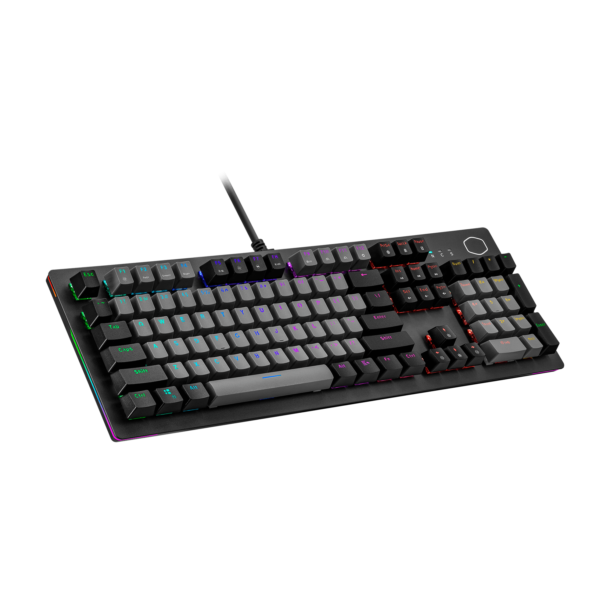 Cooler Master CK352 Gaming Mechanical Keyboard Red Switch with RGB Backlighting & Side LightBars Color(Black&Grey) (عربي)