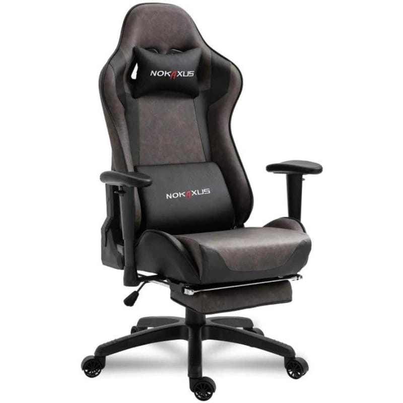 Nokaxus Gaming Chair Large Size Highback Ergonomic Racing Seat Brown