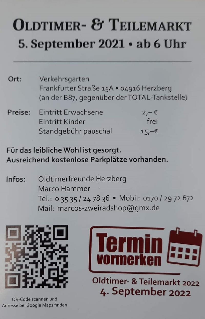 Oldtimer- & Teilemarkt in Herzberg