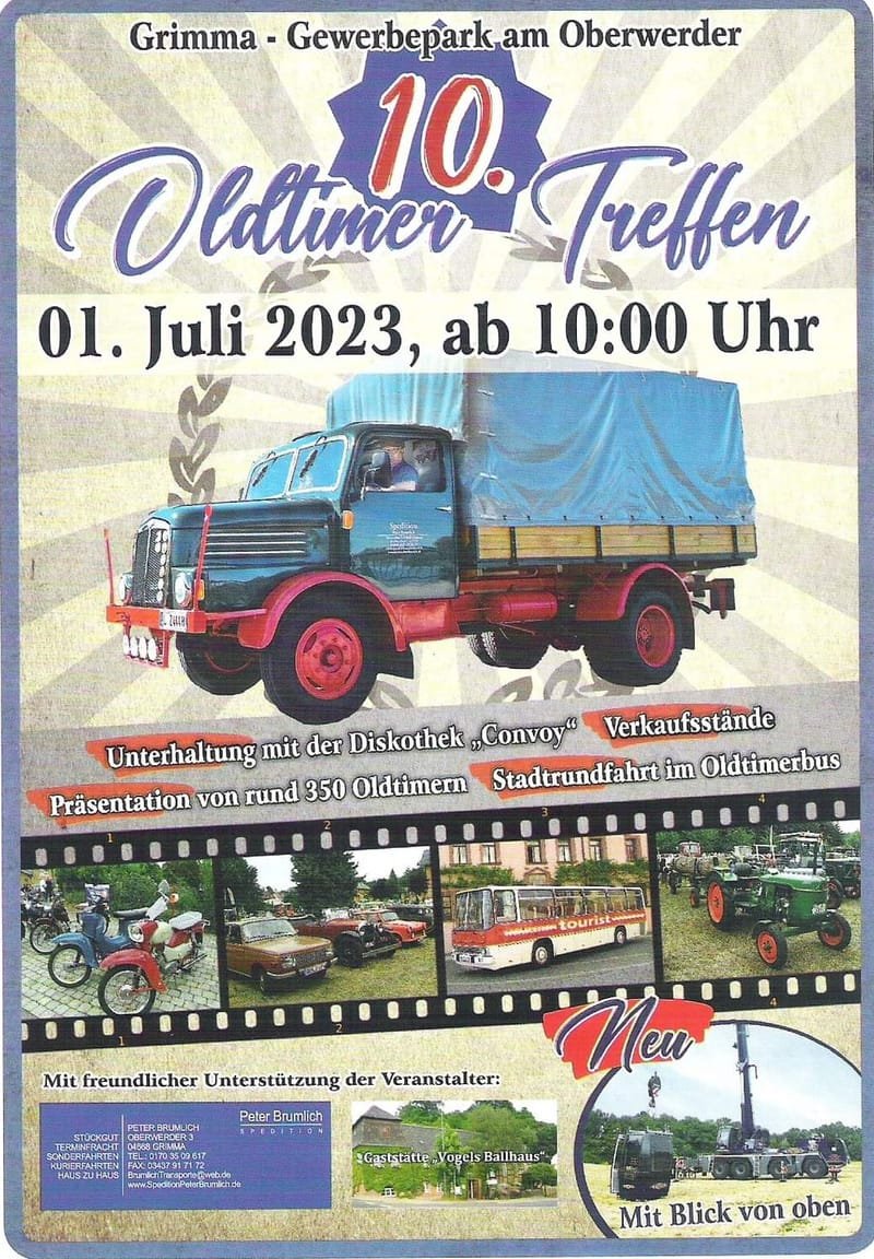 10. Oldtimertreffen und Sommerfest am Oberwerder in Grimma