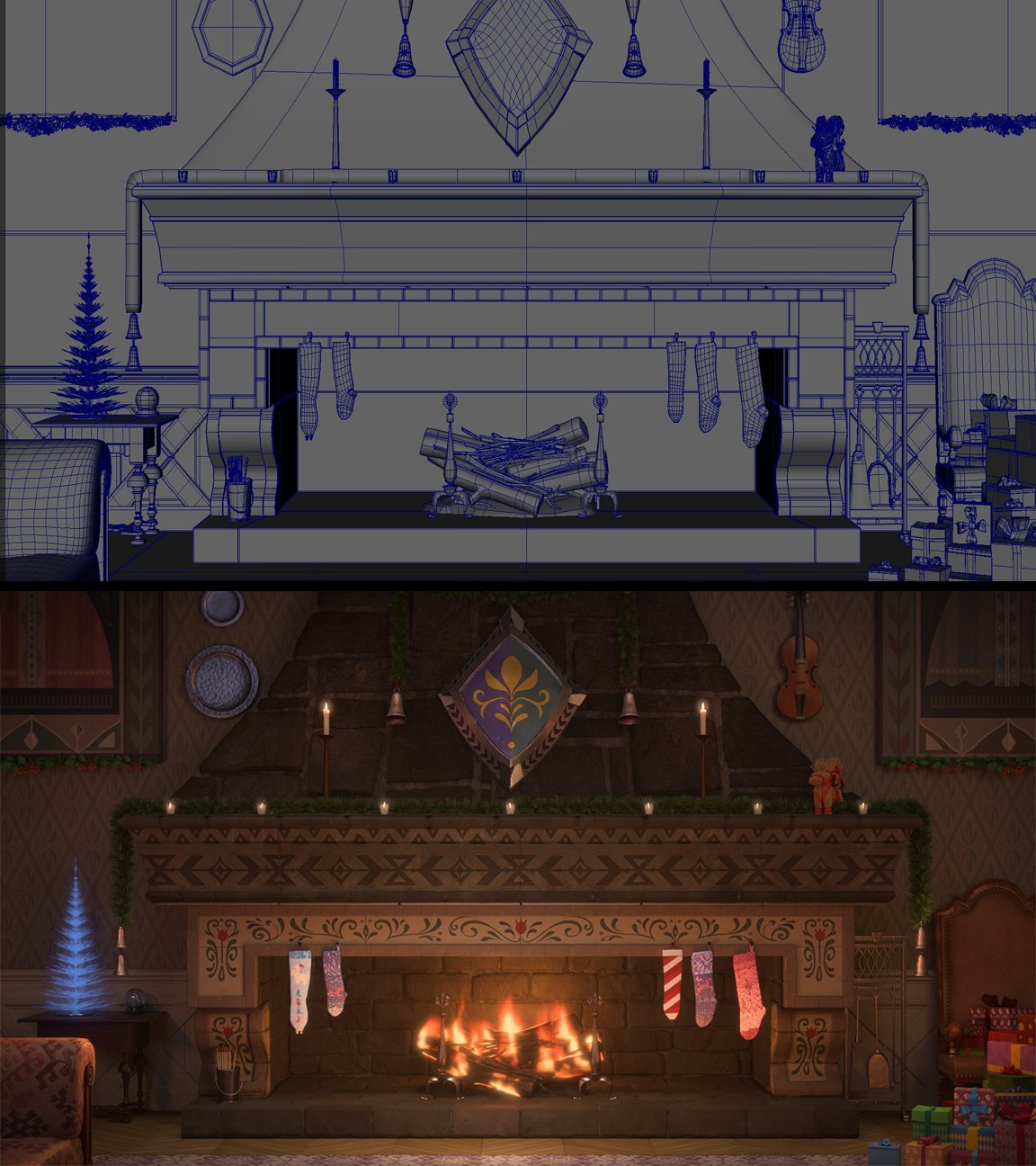 Disney+ Fireplace